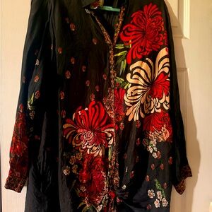 Gorgeous Johnny Was silk tunic shirt